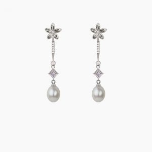 Pendientes Novia de Perlas y Jazmines