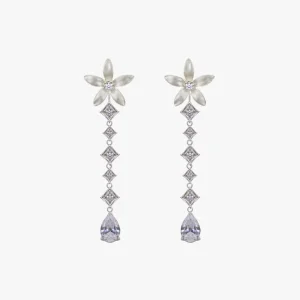 Pendientes Novia Jazmín Estelar Lágrima Cascada