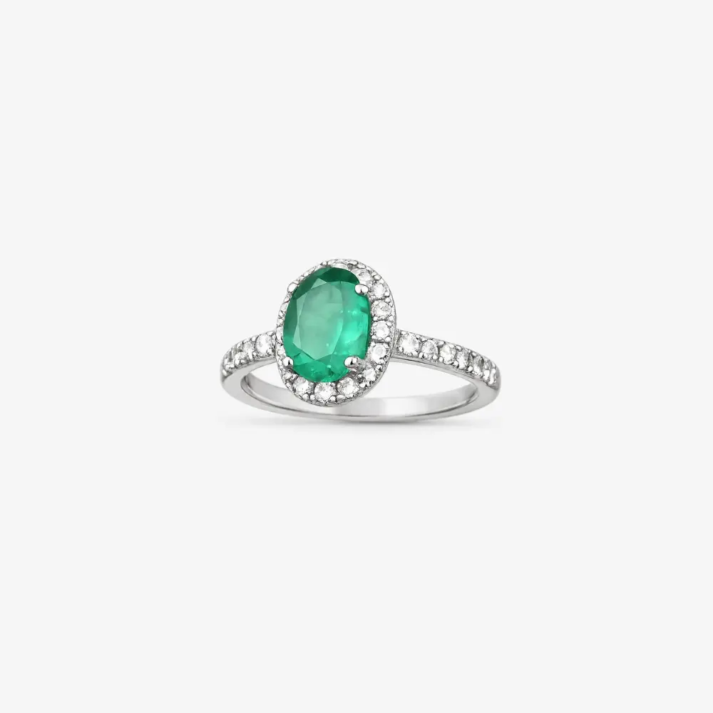 Sortija de Compromiso Esmeralda Greenish