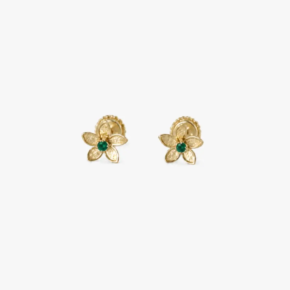 Pendientes Bebé Primera Puesta Baby Jazmines Emerald