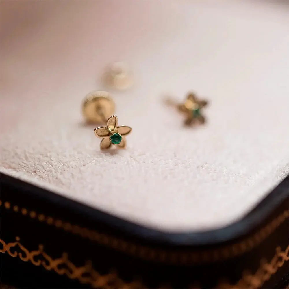 Pendientes Bebé Primera Puesta Baby Jazmines Emerald