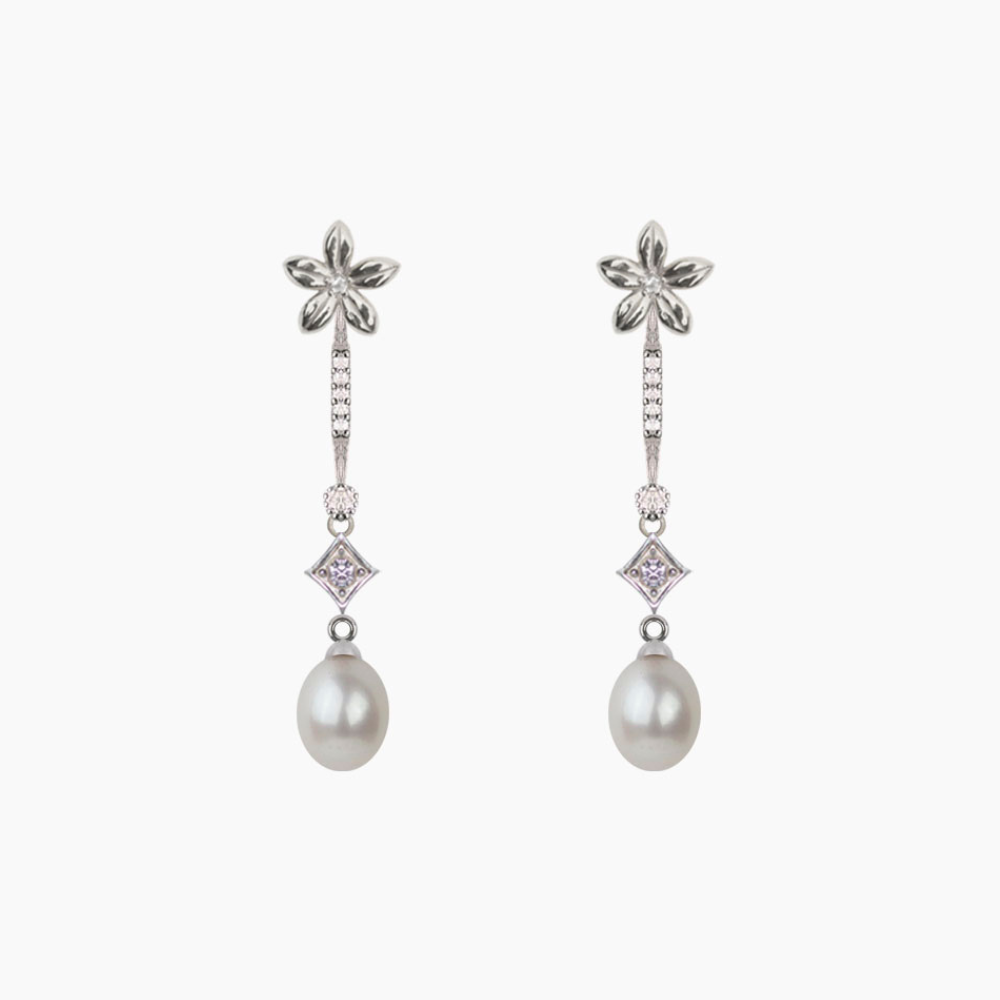 Pendientes Novia de Perlas y Jazmines