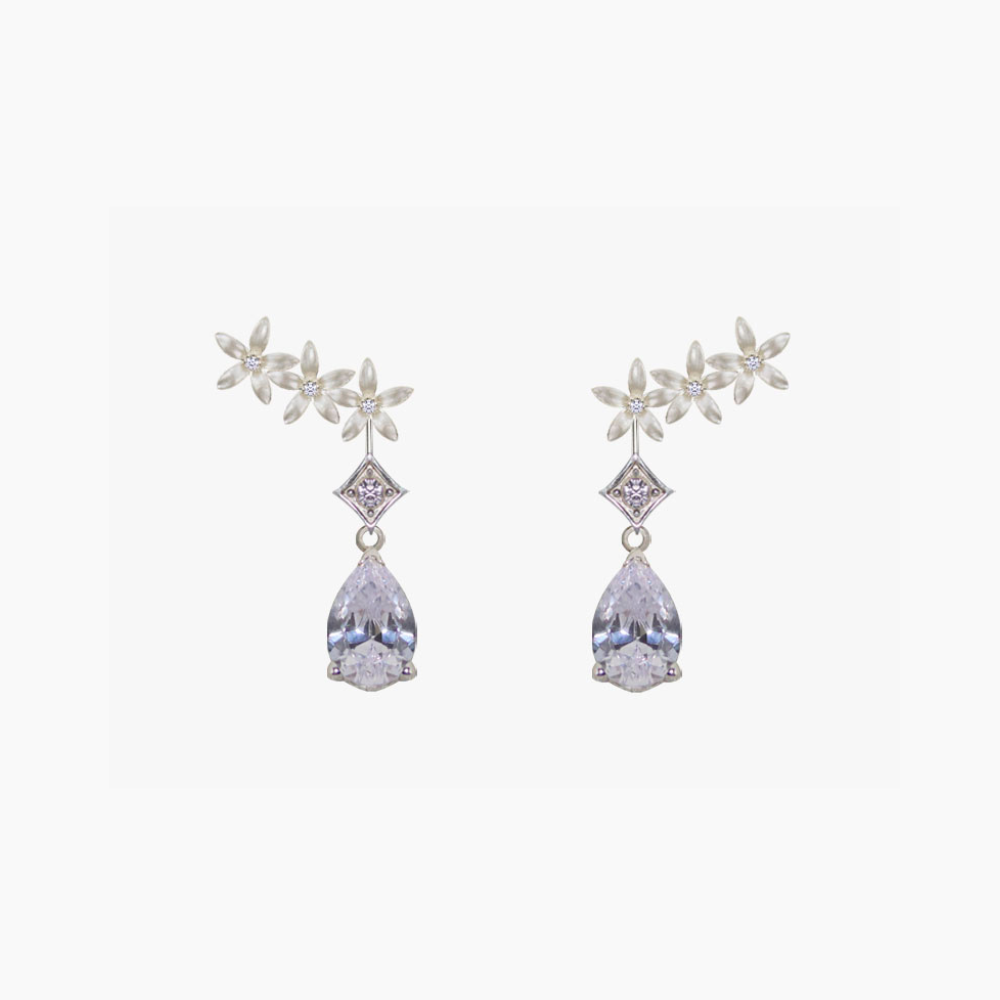 Pendientes Novia Jazmín trepador lágrima