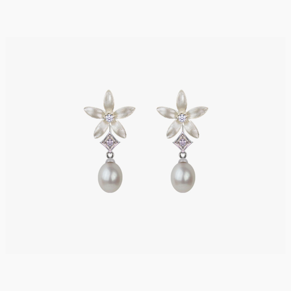 Pendientes Novia Jazmín Estelar Perla