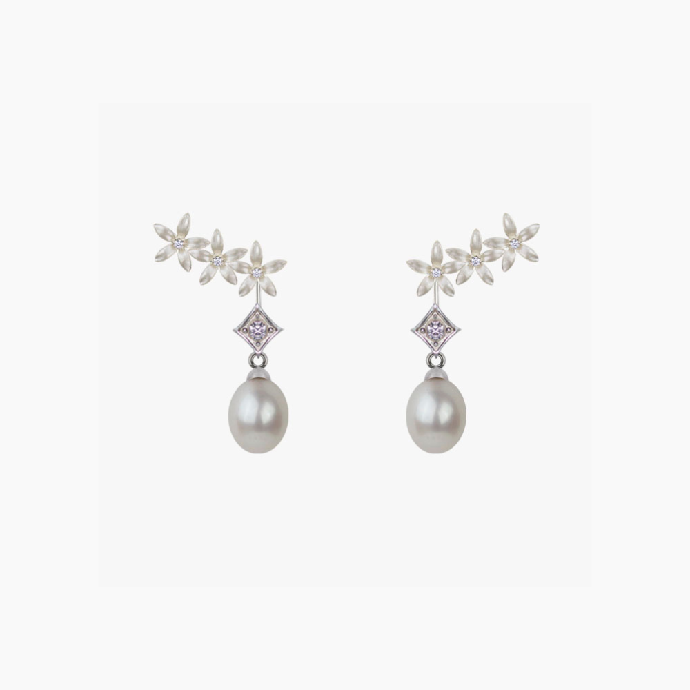 Pendientes Novia Jazmín Trepador Perla