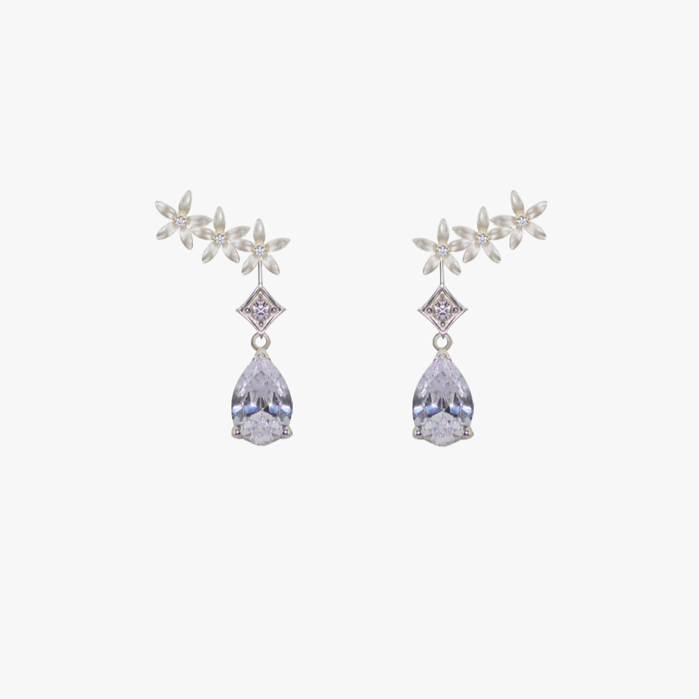 Pendientes Novia Jazmín trepador lágrima