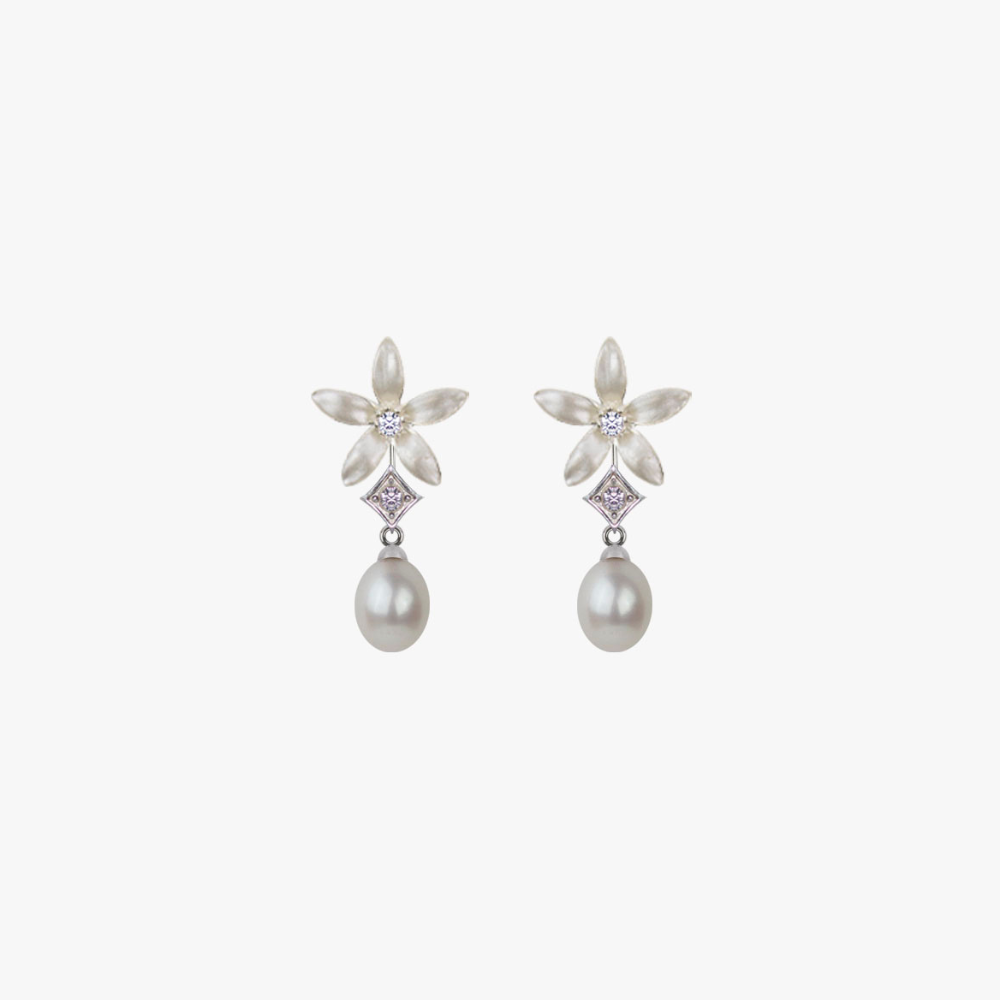 Pendientes Novia Jazmín Estelar Perla