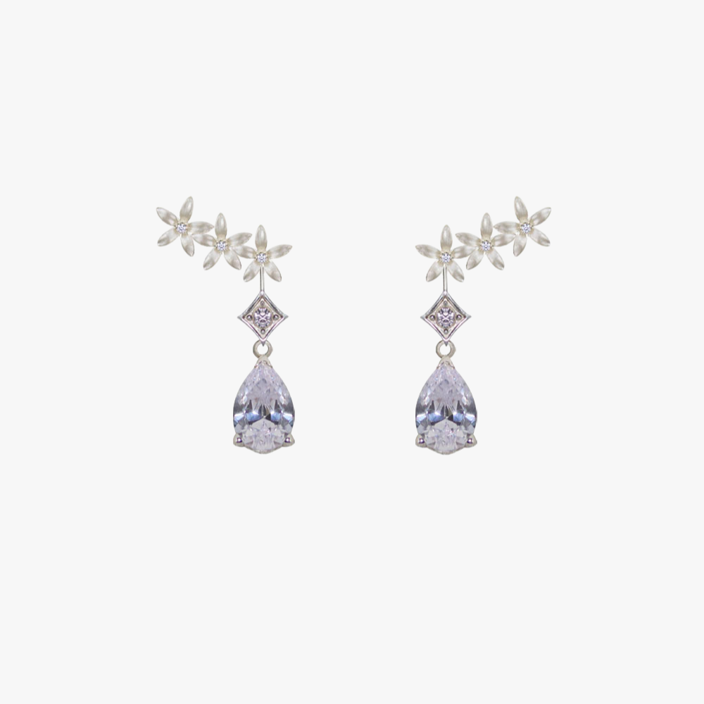 Pendientes Novia Jazmín trepador lágrima