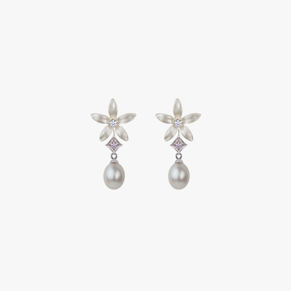 Pendientes Novia Jazmín Estelar Perla