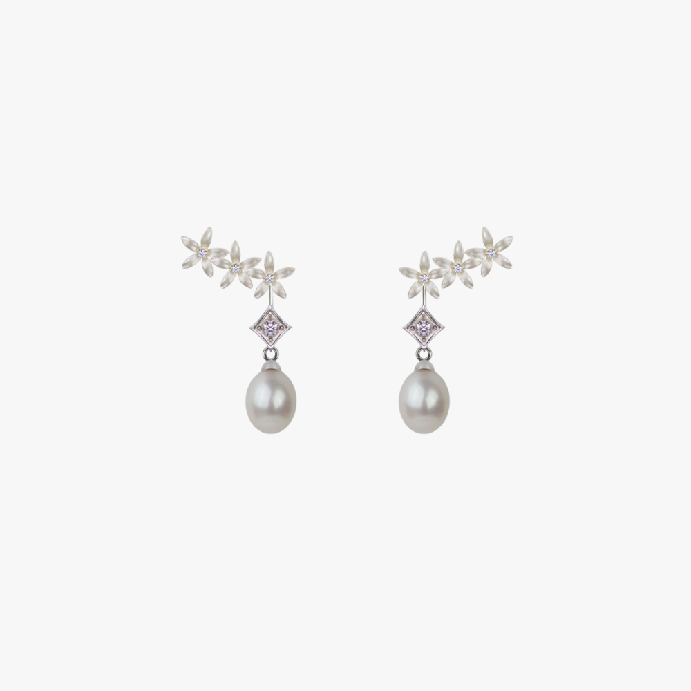 Pendientes Novia Jazmín Estelar Perla