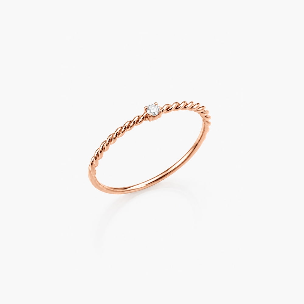 Anillo de Compromiso de Oro con Diamante