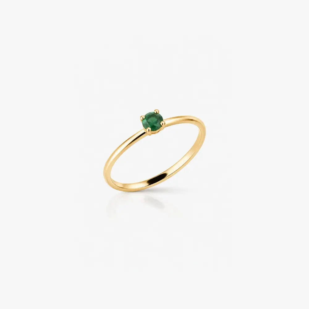 Anillo de Compromiso Oro y Esmeralda