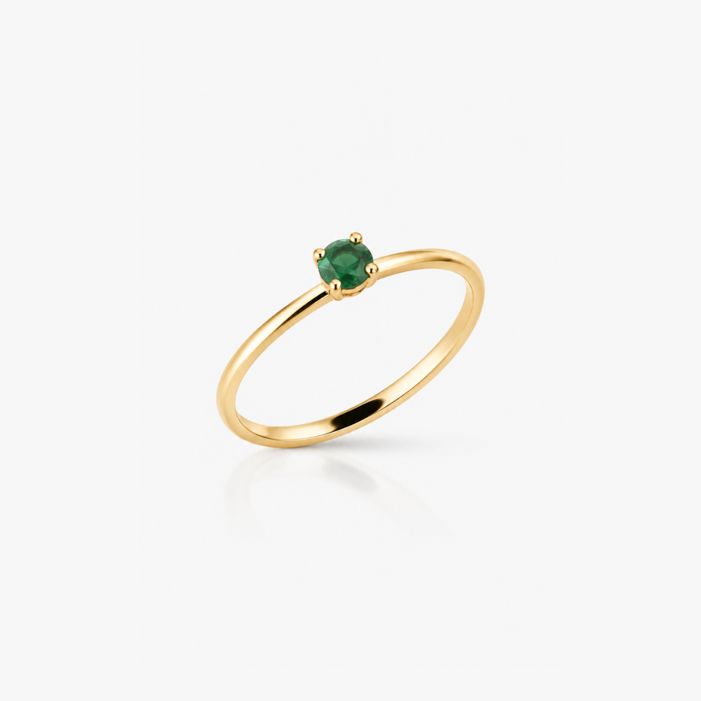 Anillo de Compromiso Oro y Esmeralda