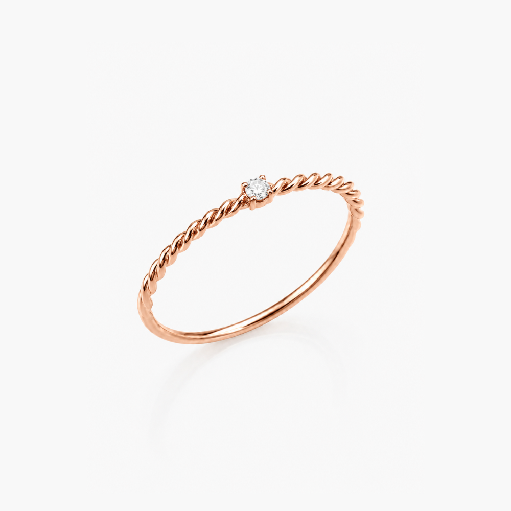 Anillo de Compromiso de Oro con Diamante