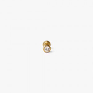 Pendiente Piercing Hexágono Oro 18Kt