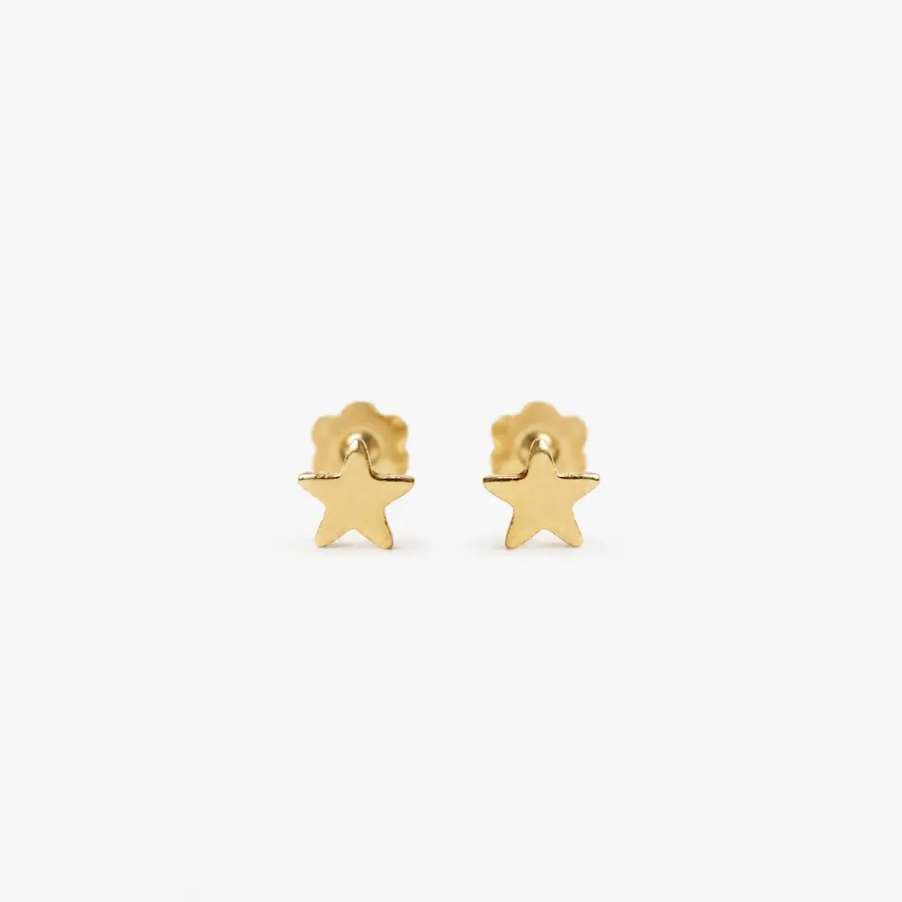 Pendientes Bebé Primera Puesta Estrella Oro 18Kt