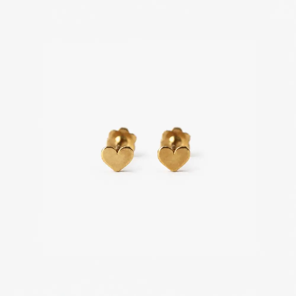 Pendientes Bebé Primera Puesta Corazón Oro 18Kt