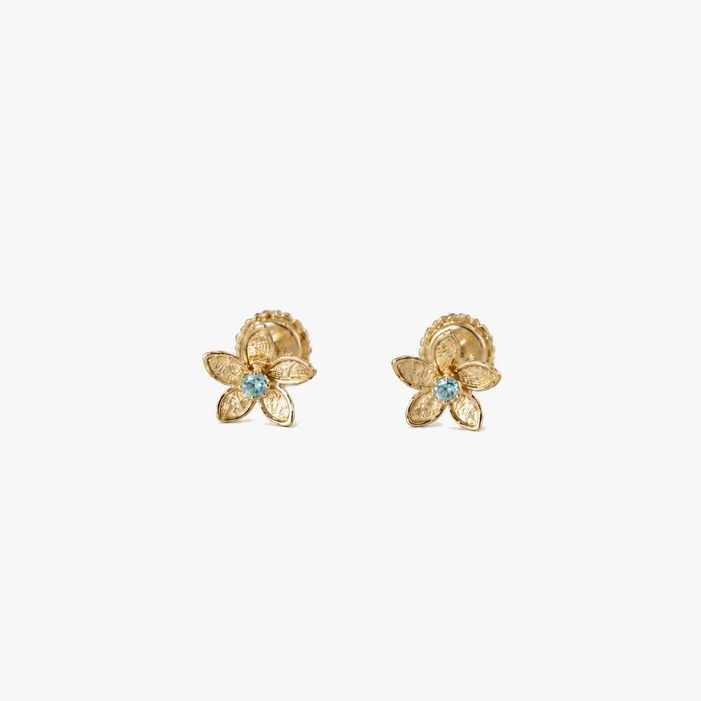Pendientes Bebé Primera Puesta Baby Jazmines Aguamarina