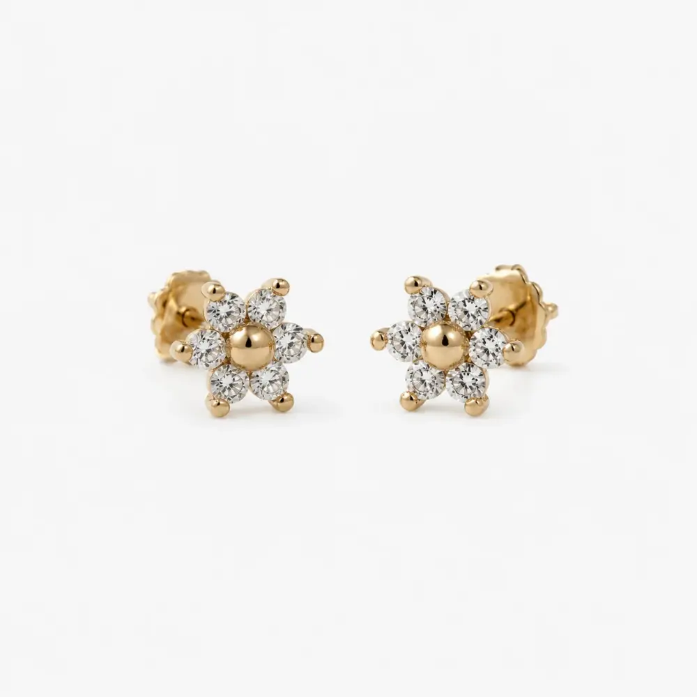 Pendientes Bebé Primera Puesta Estrellita Oro 18Kt