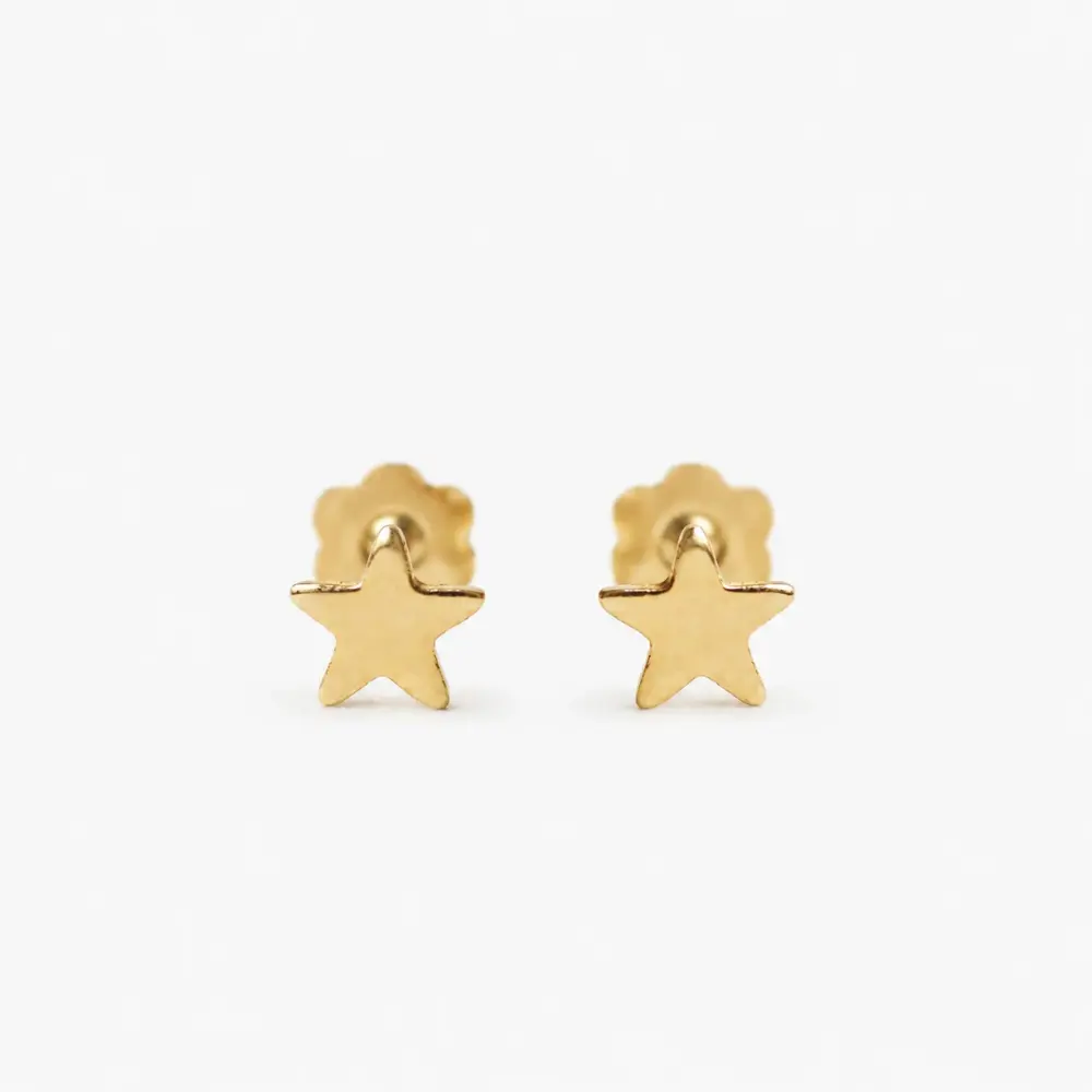 Pendientes Bebé Primera Puesta Estrella Oro 18Kt