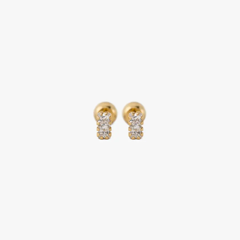 Pendientes Bebé Primera Puesta Circonitas Oro 18Kt