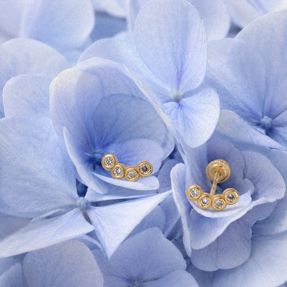 Pendientes Bebé Primera Puesta Trepador Oro 18Kt