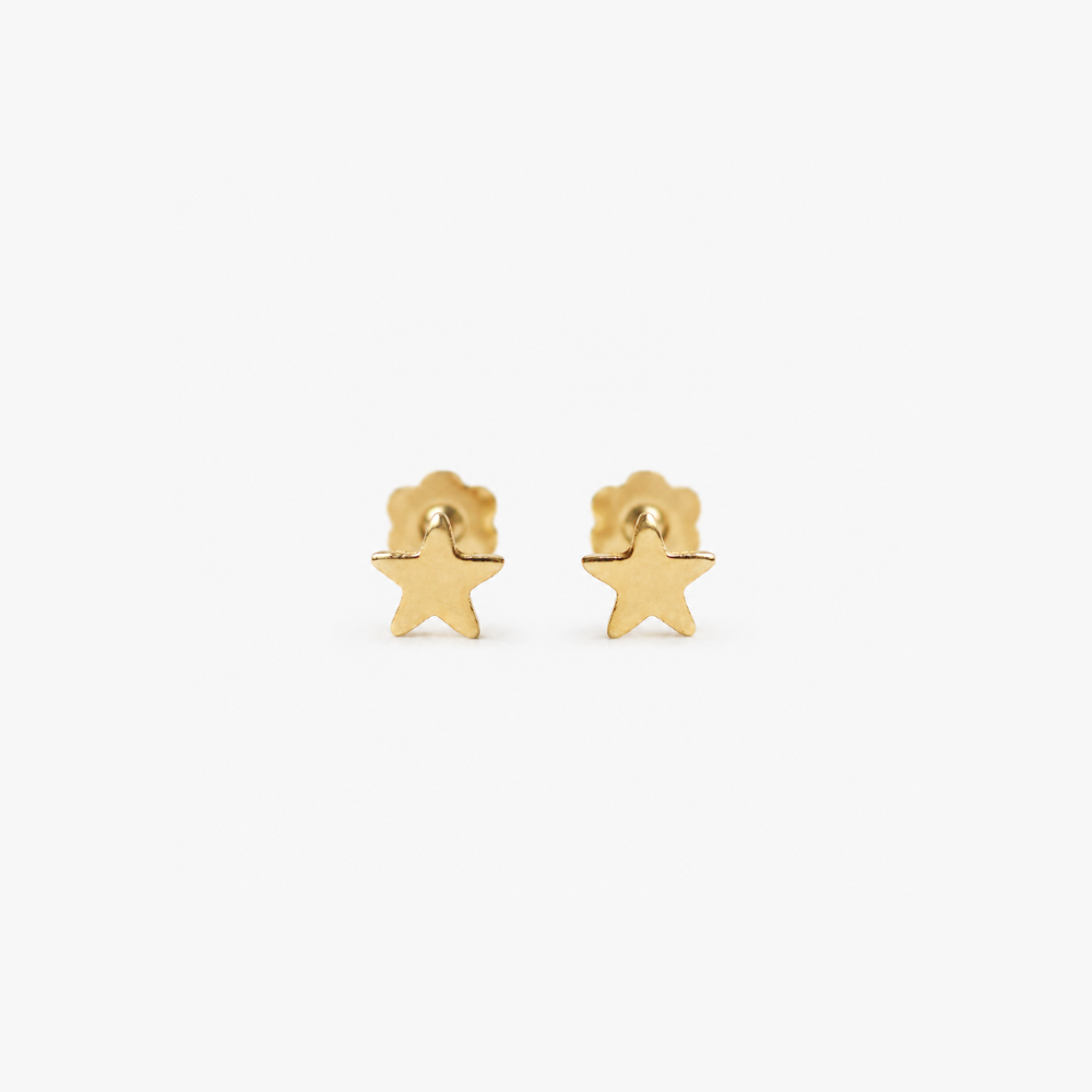 Pendientes Bebé Primera Puesta Estrella Oro 18Kt
