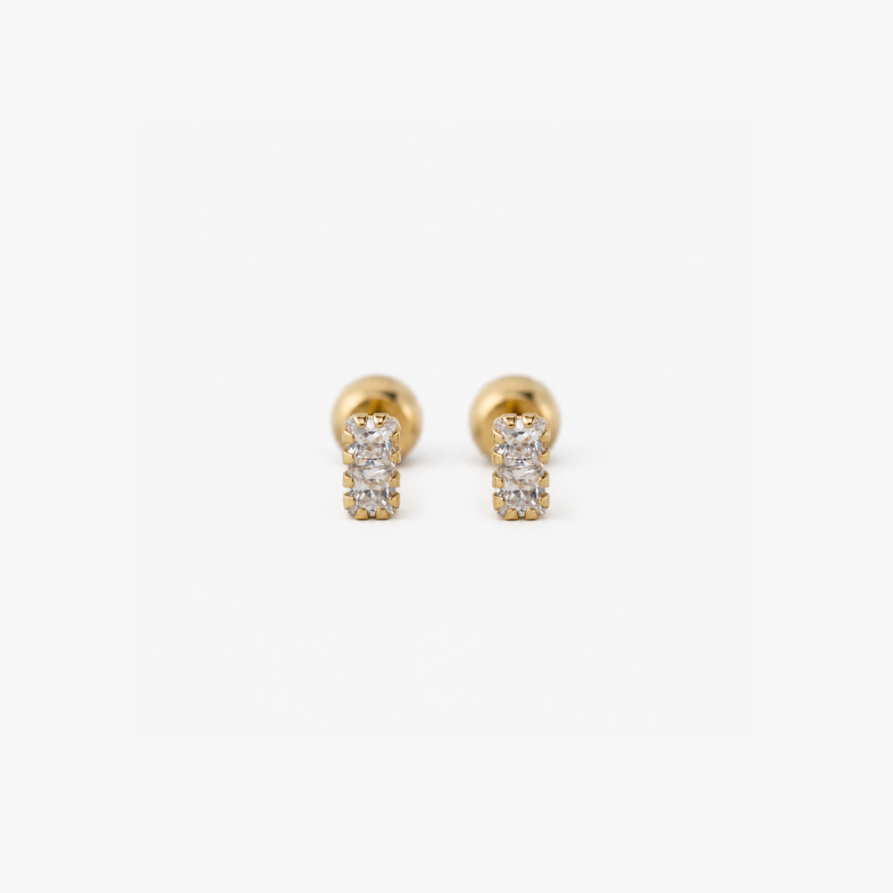 Pendientes Bebé Primera Puesta Circonitas Oro 18Kt