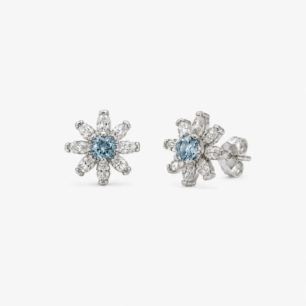 Pendientes Novia Cintia Aguamarina