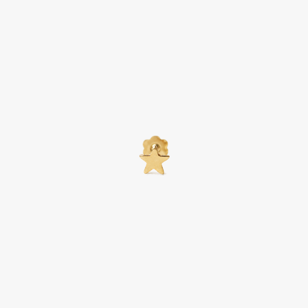 Pendiente Piercing Estrella Oro 18Kt