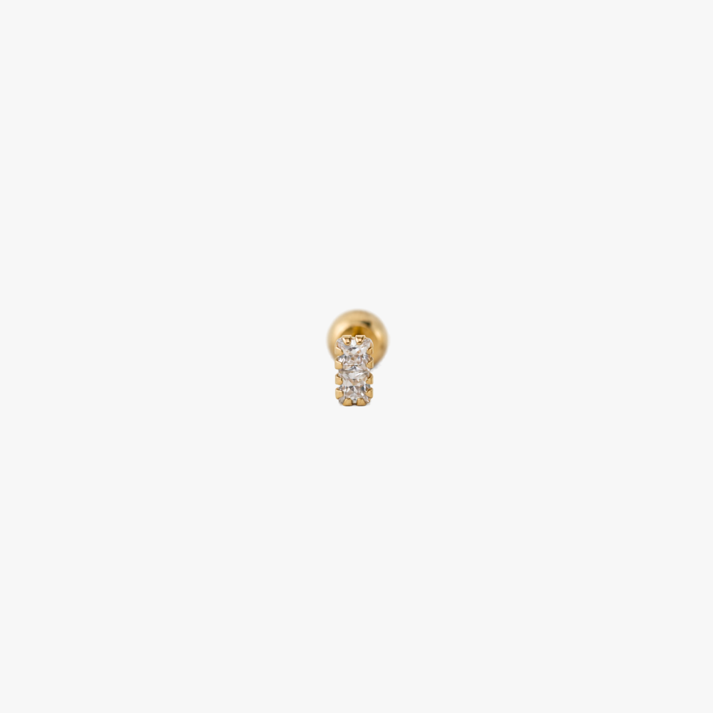 Pendiente Piercing Circonita Oro 18Kt