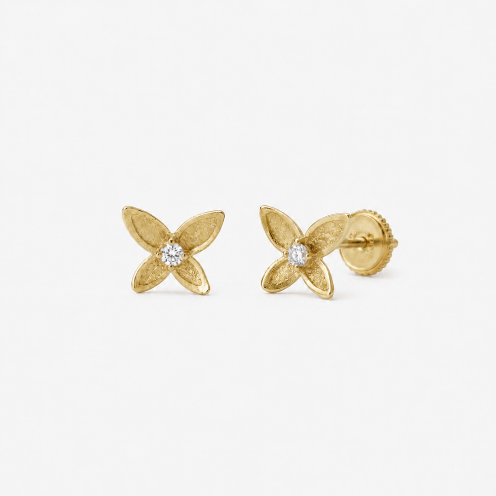 Baby Butterfly 18K Gold Baby Earrings