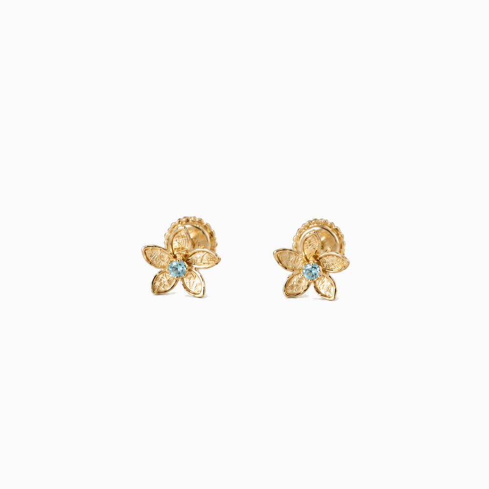 Baby Aquamarine 18K Gold Baby Earrings