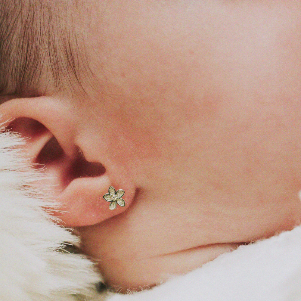 Baby Diamond 18K Gold Baby Earrings
