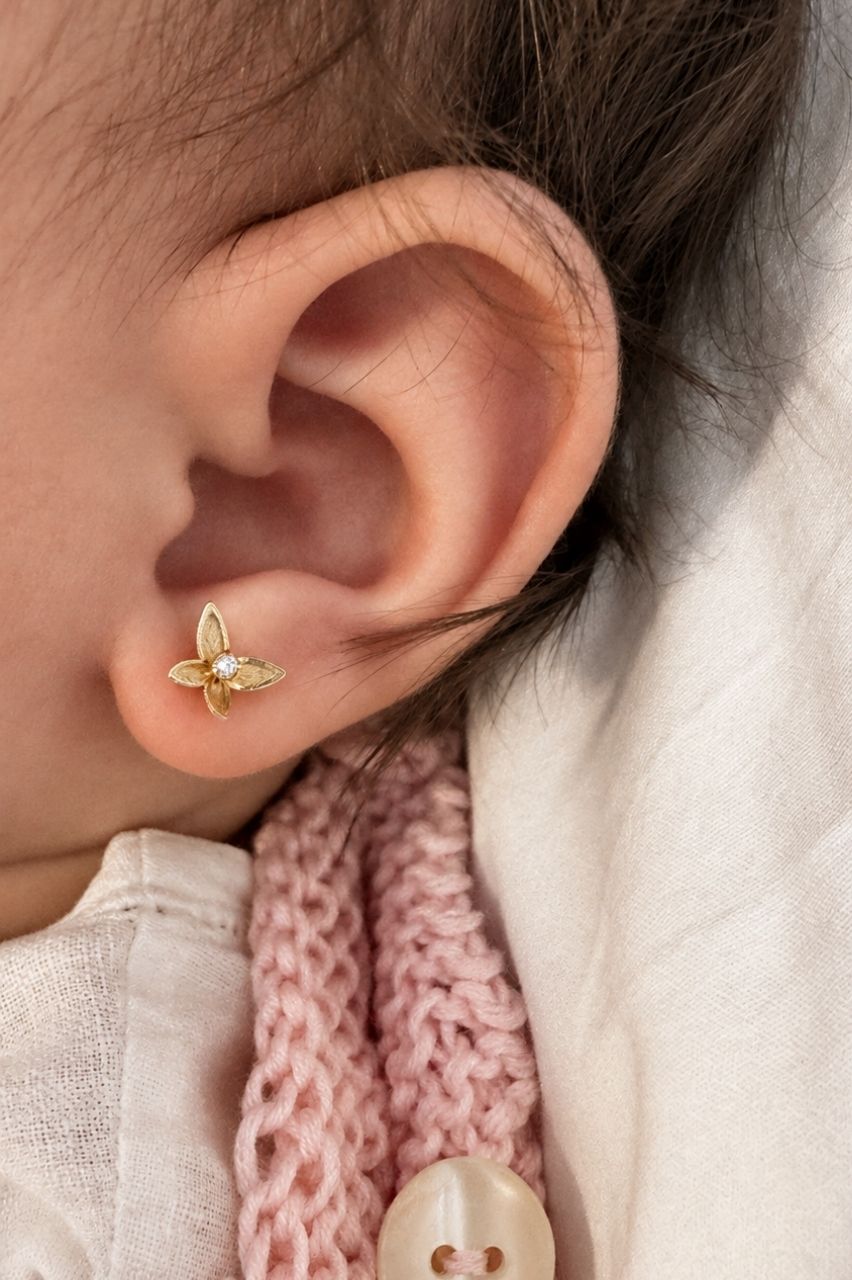 18k baby earrings