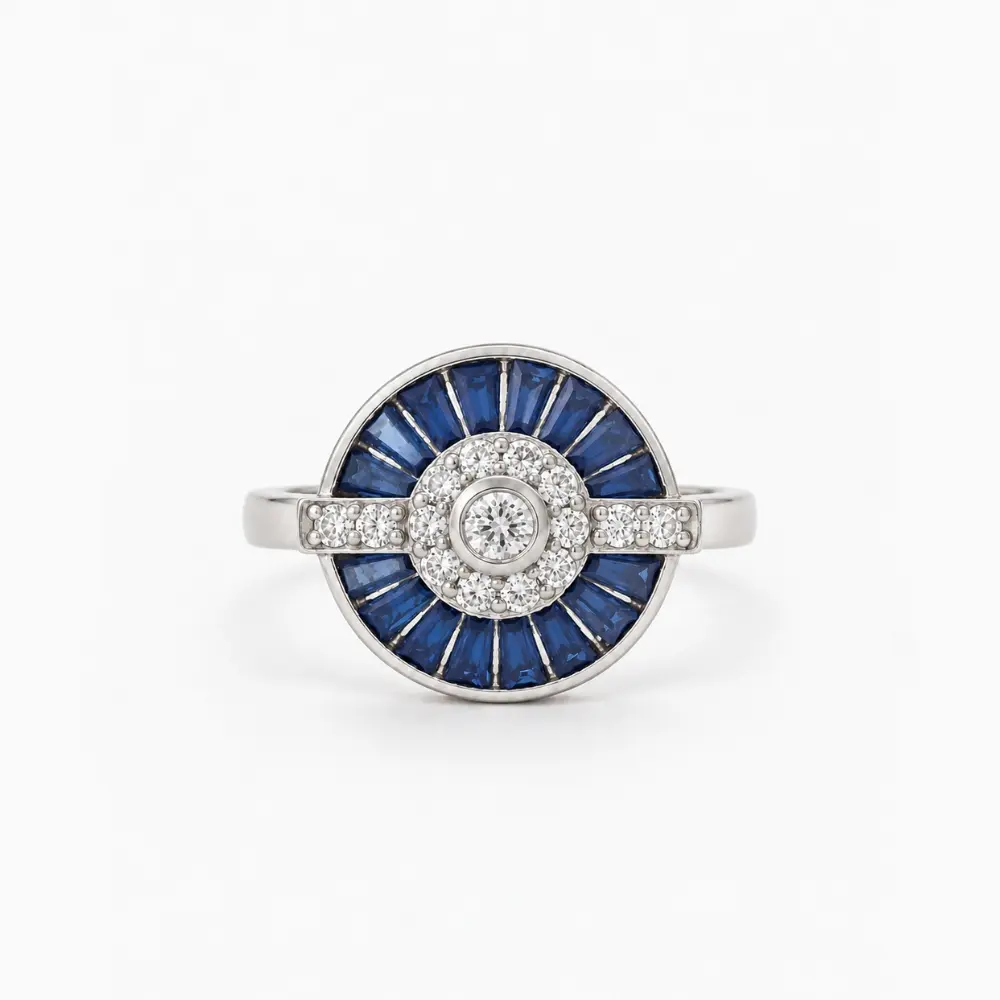 Sortija Zafiros y Diamantes