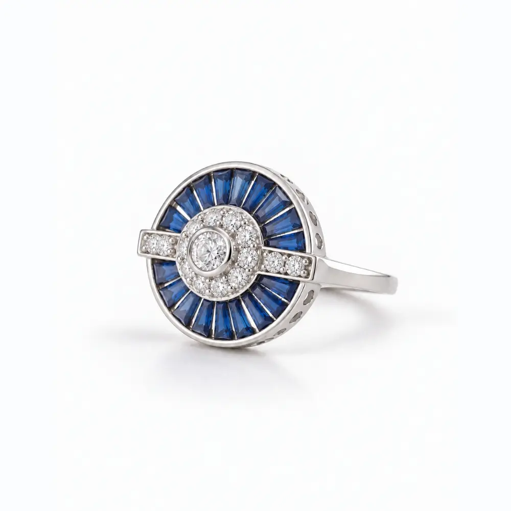 Sortija Zafiros y Diamantes