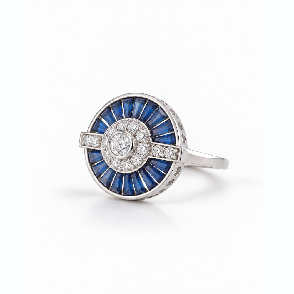 Sortija Zafiros y Diamantes