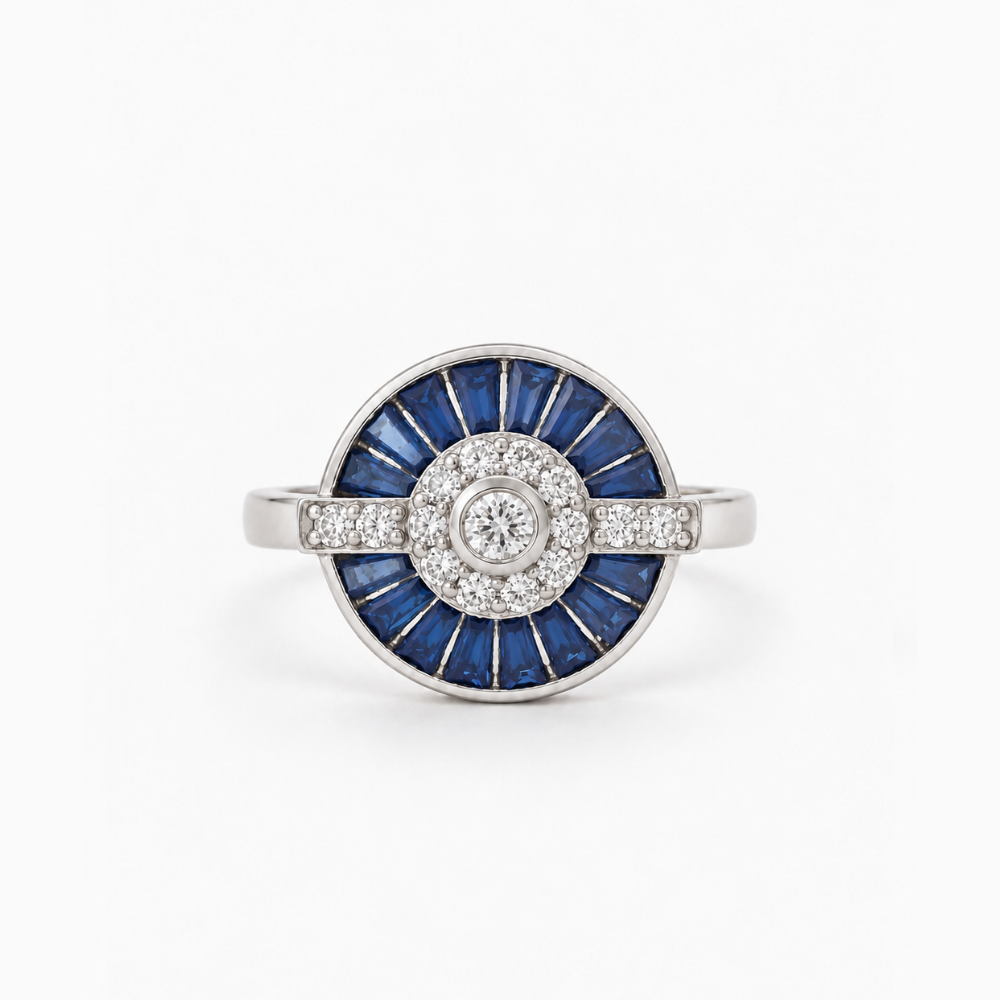 Sortija Zafiros y Diamantes