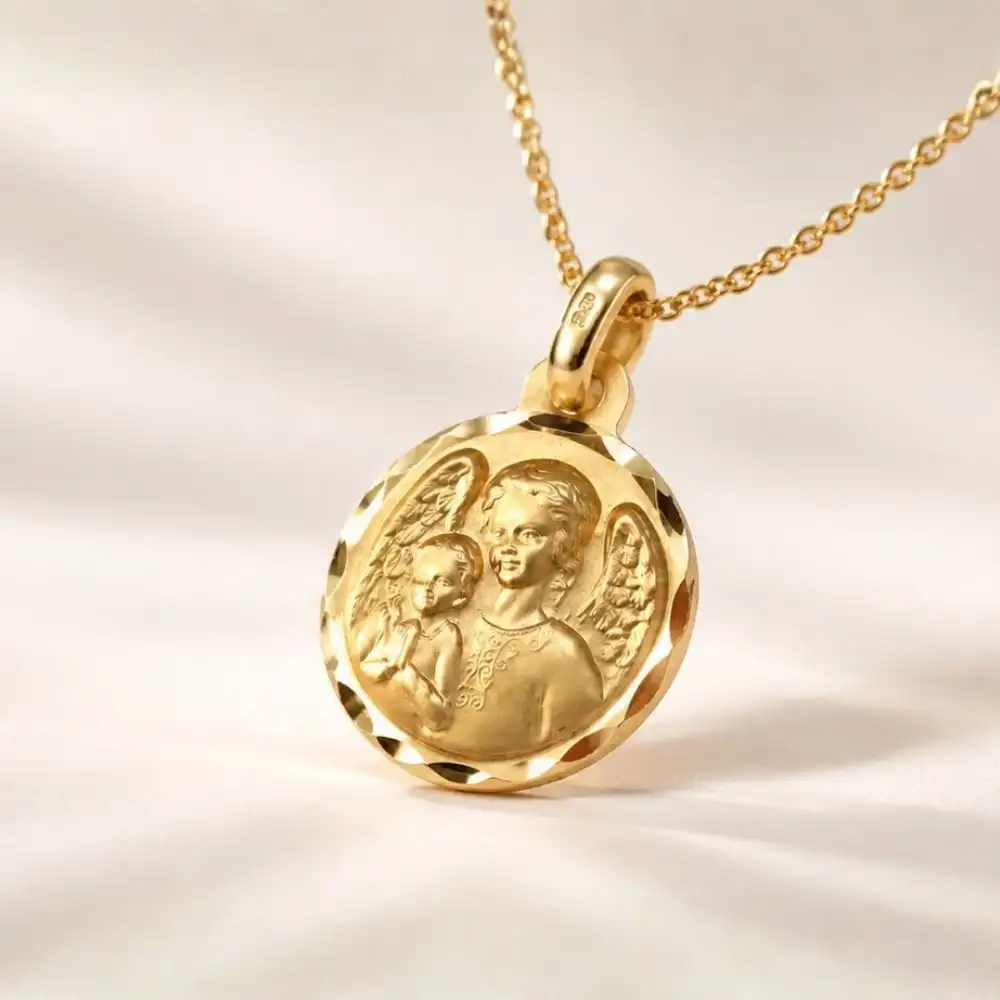 medalla bebé oro 18kt