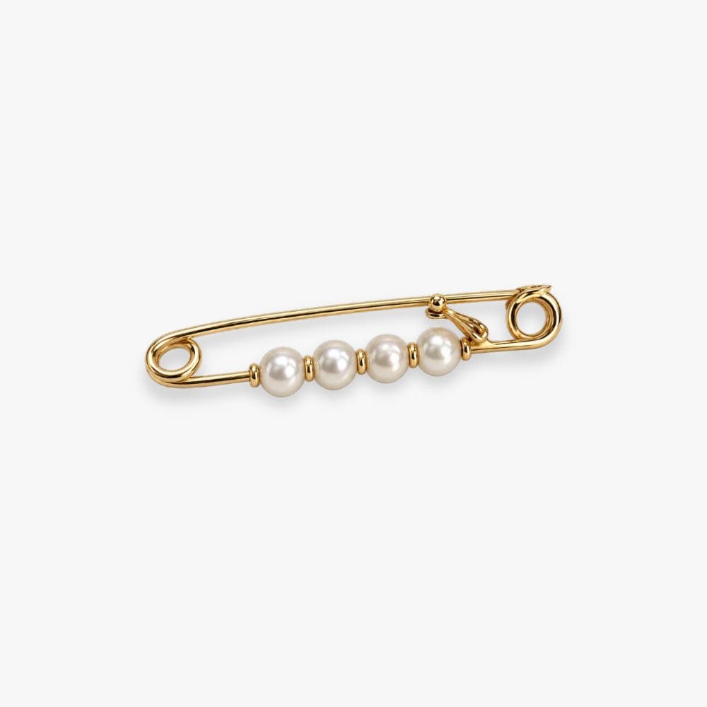 Alfiler de Perlas para Bebé en Oro de 18 kt