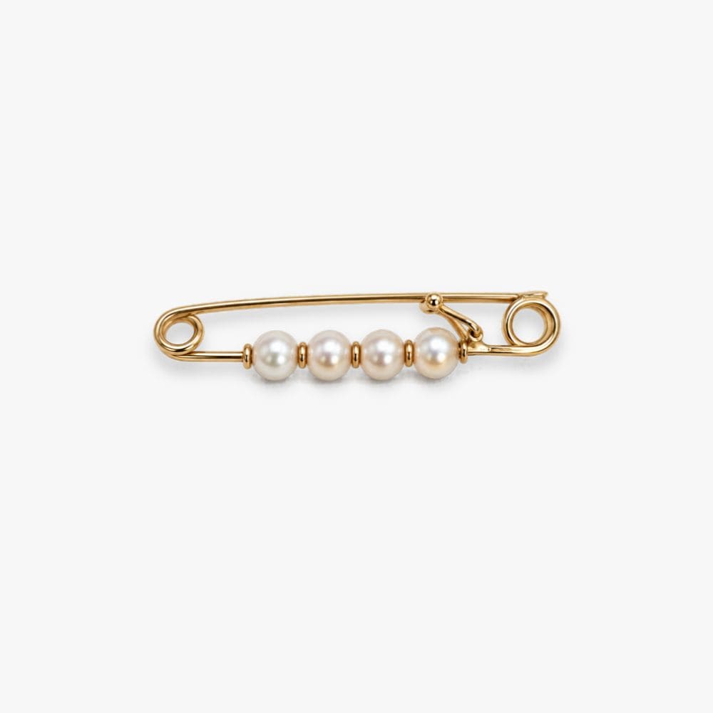 Alfiler de Perlas para Bebé en Oro de 18 kt